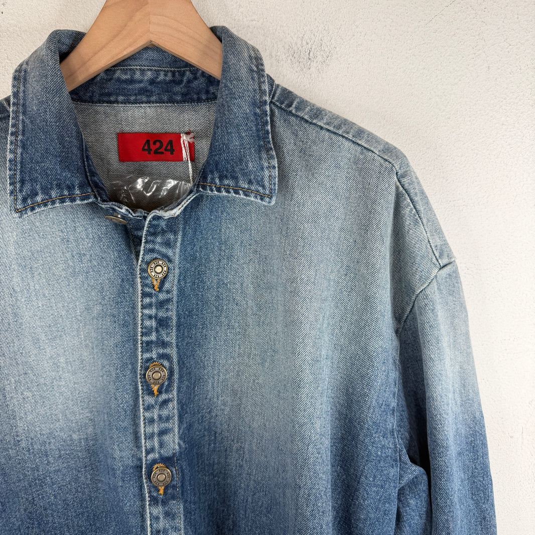 424 Camicia Uomo Denim Button Up Shirt
