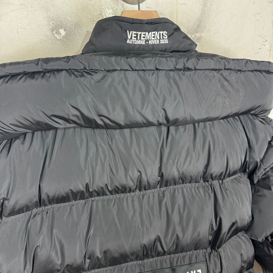 Vetements Upside Down Parental Advisory Down Jacket