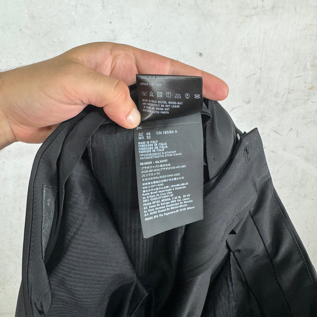 Prada Nylon Coated Zipper Trousers