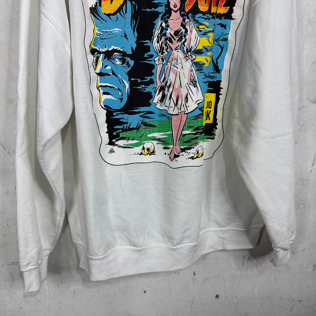 Deadly Doll White Comic Print Crewneck