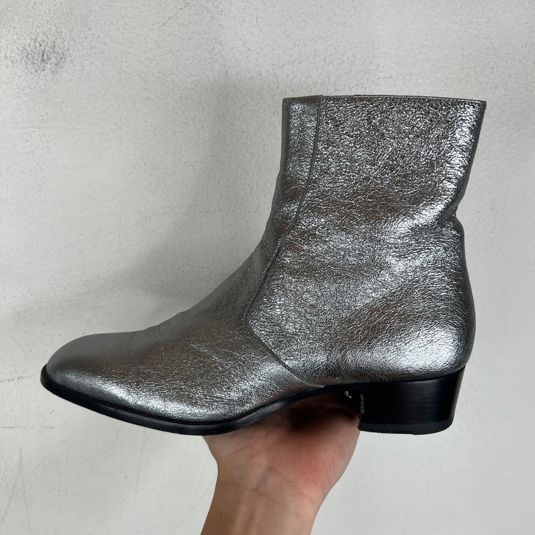 Saint Laurent Silver Wyatt Boots