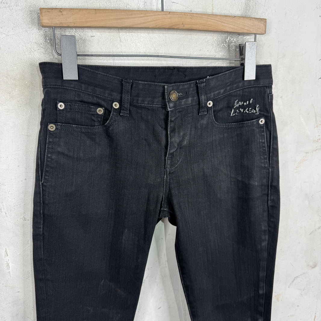 Saint Laurent Stitch Logo Black D01 Jeans