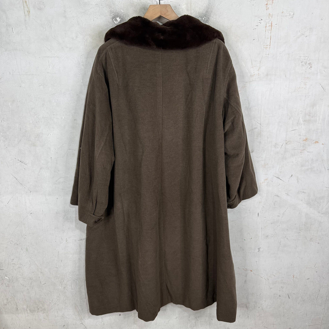 Jil Sander Wool Fur Collared Long Coat