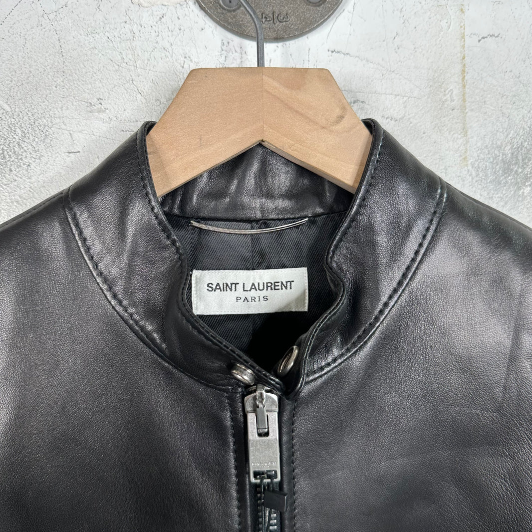 Saint Laurent Leather Cafe Racer Jacket