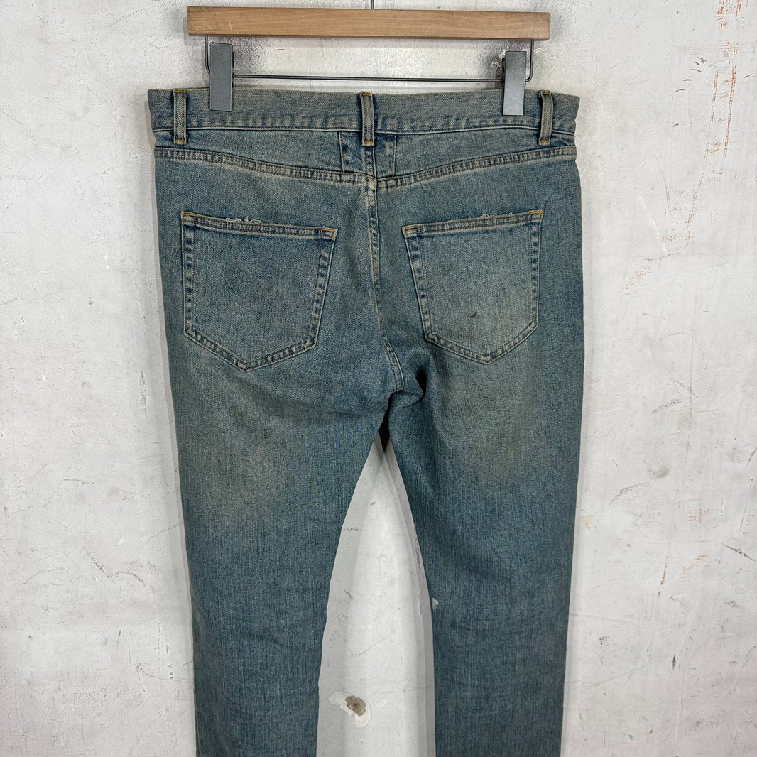 Saint Laurent 2015 Ripped Knee Dust Wash D02 Jeans
