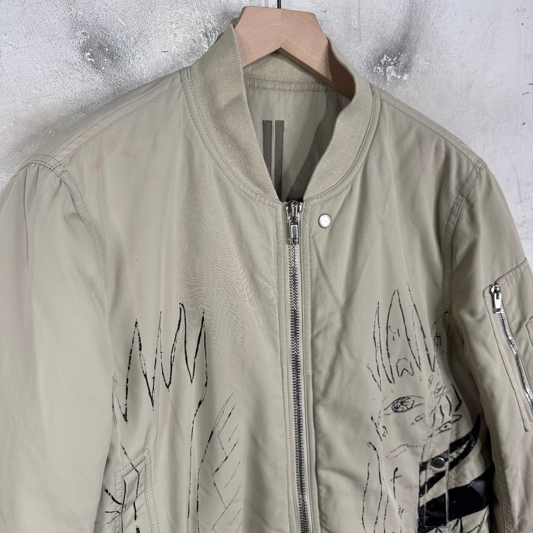 DRKSHDW Beige Illustrated Bomber
