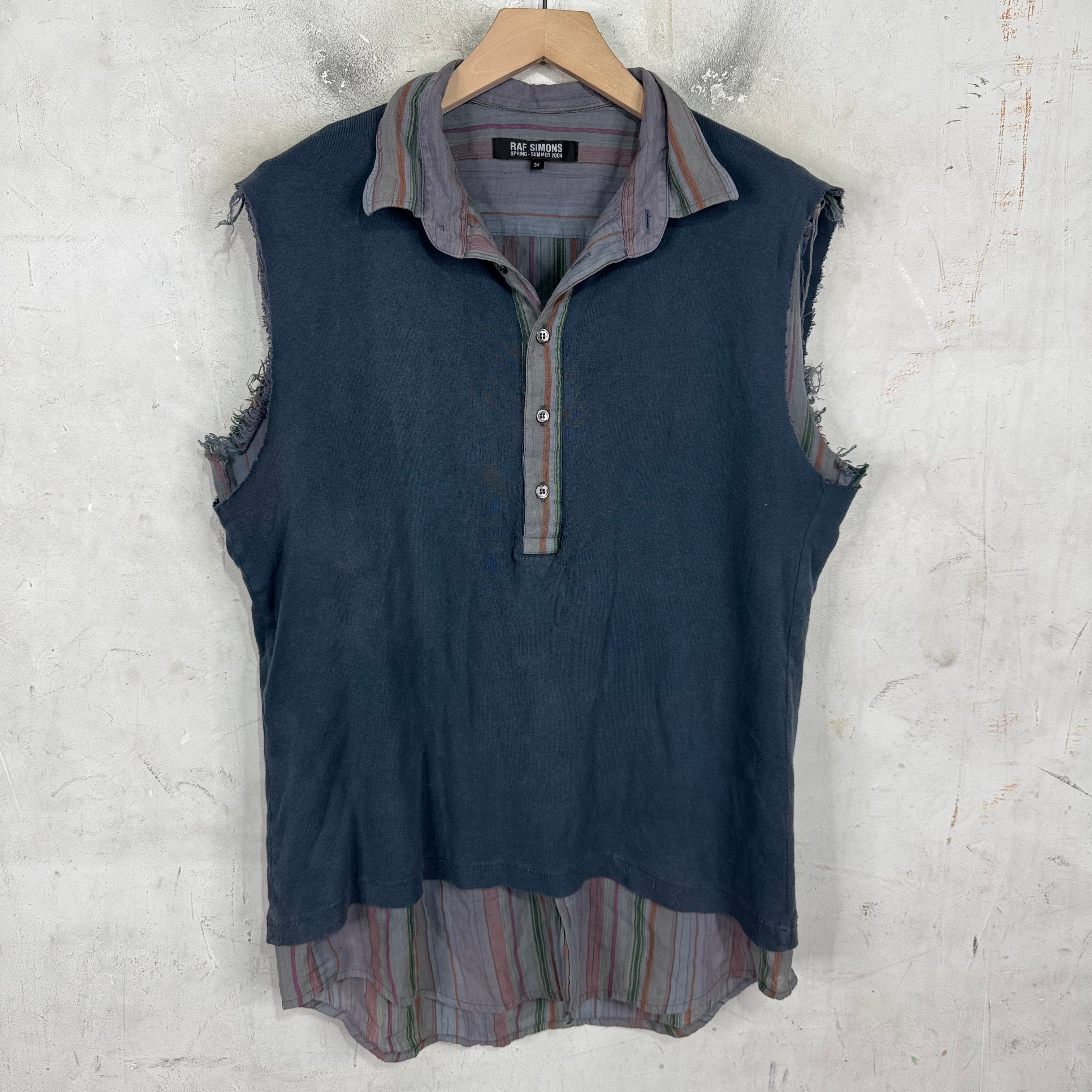 RAF SIMONS 04ss 宗教期 LAYERED CUT SHIRT Raf Simons SS04 Layered Sleeveless Shirt – www.Lukes.store