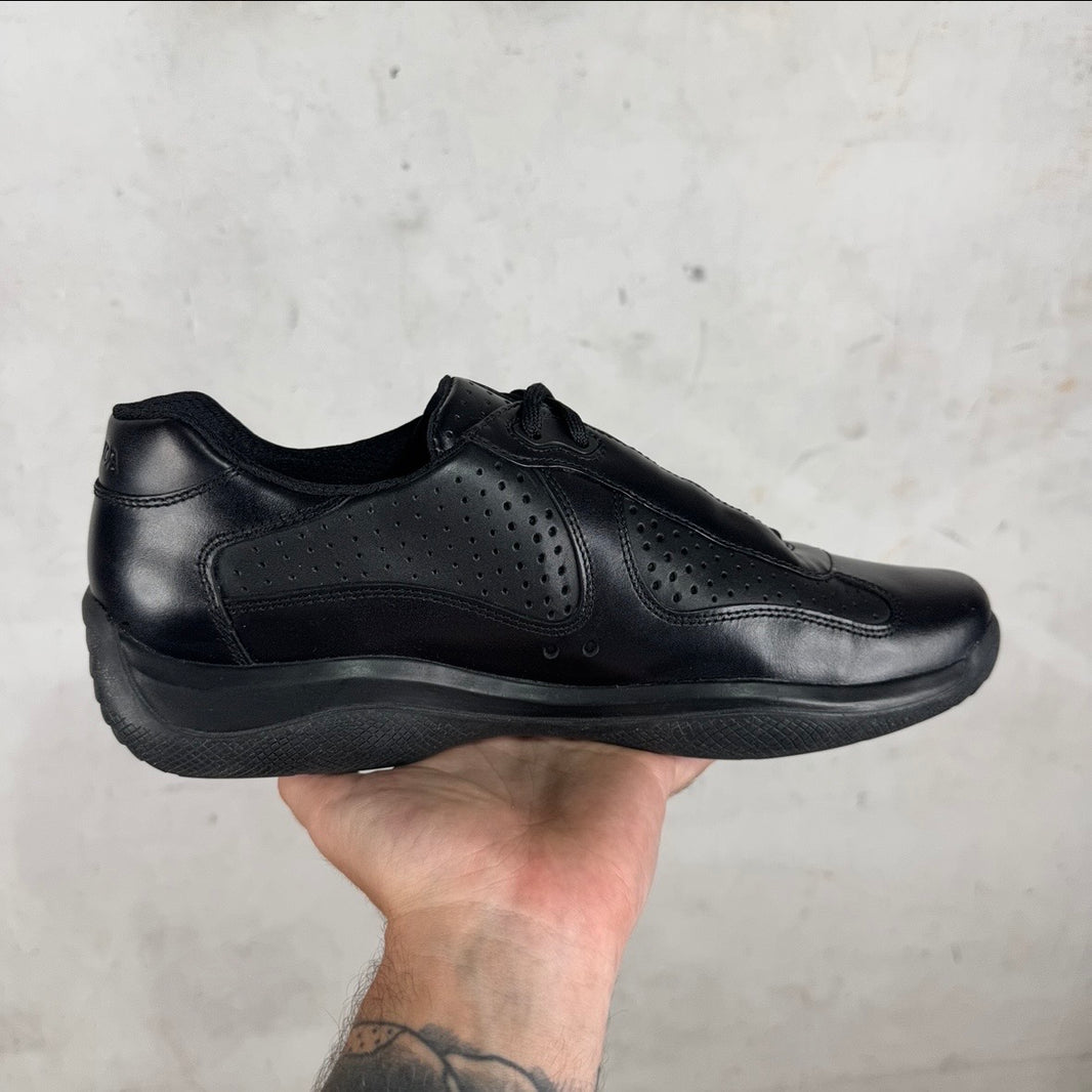Prada Perforated Black Leather America Cups