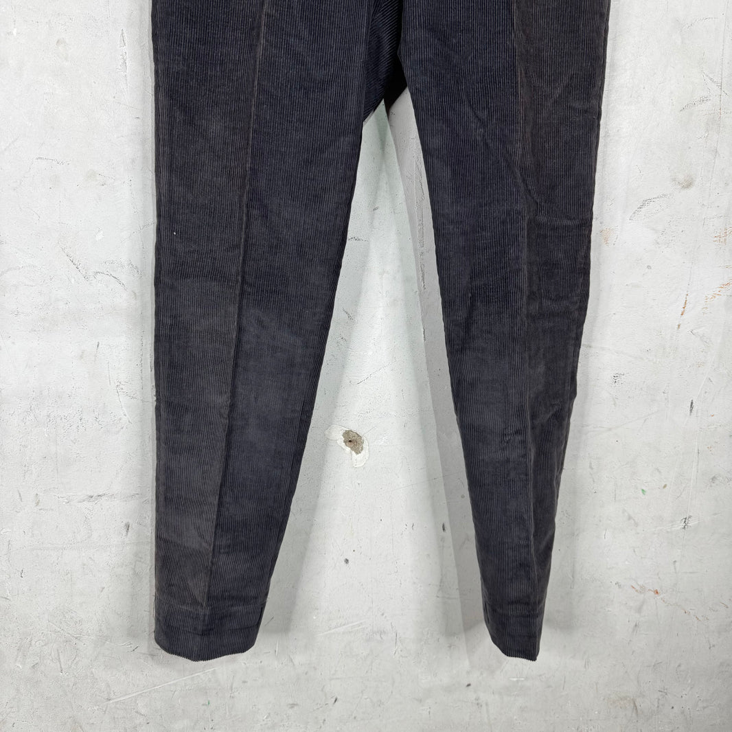 Thom Browne Dark Grey Striped Corduroy Trousers