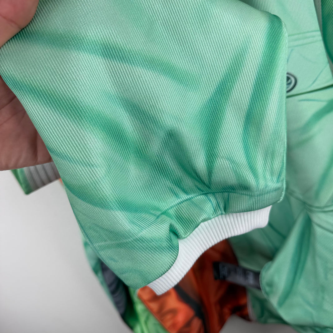PDFCHANNEL Green/Orange Patchwork Hoodie