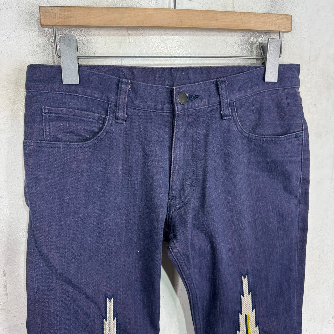Number Nine Purple Aztec Jeans