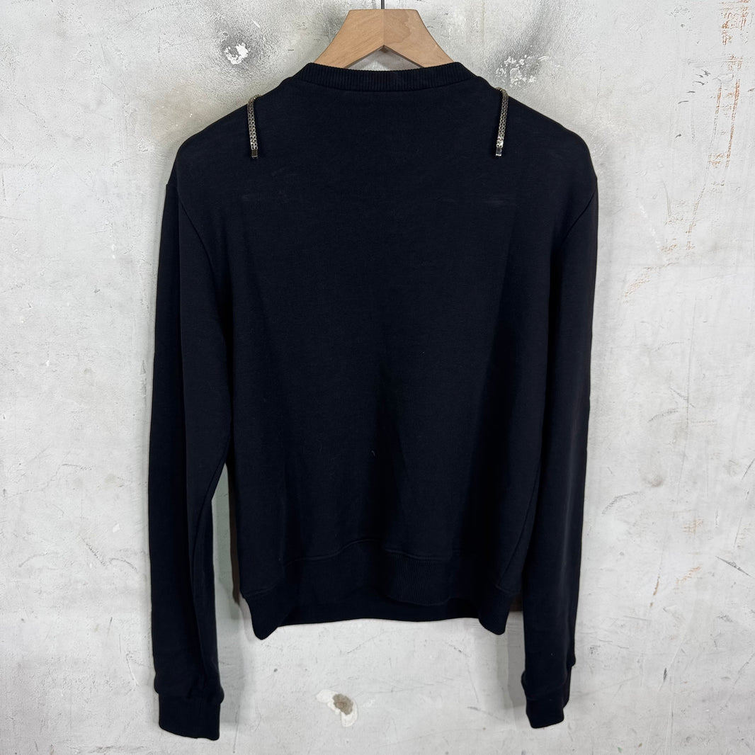 Saint Laurent Chain Embellished Crewneck Sweatshirt