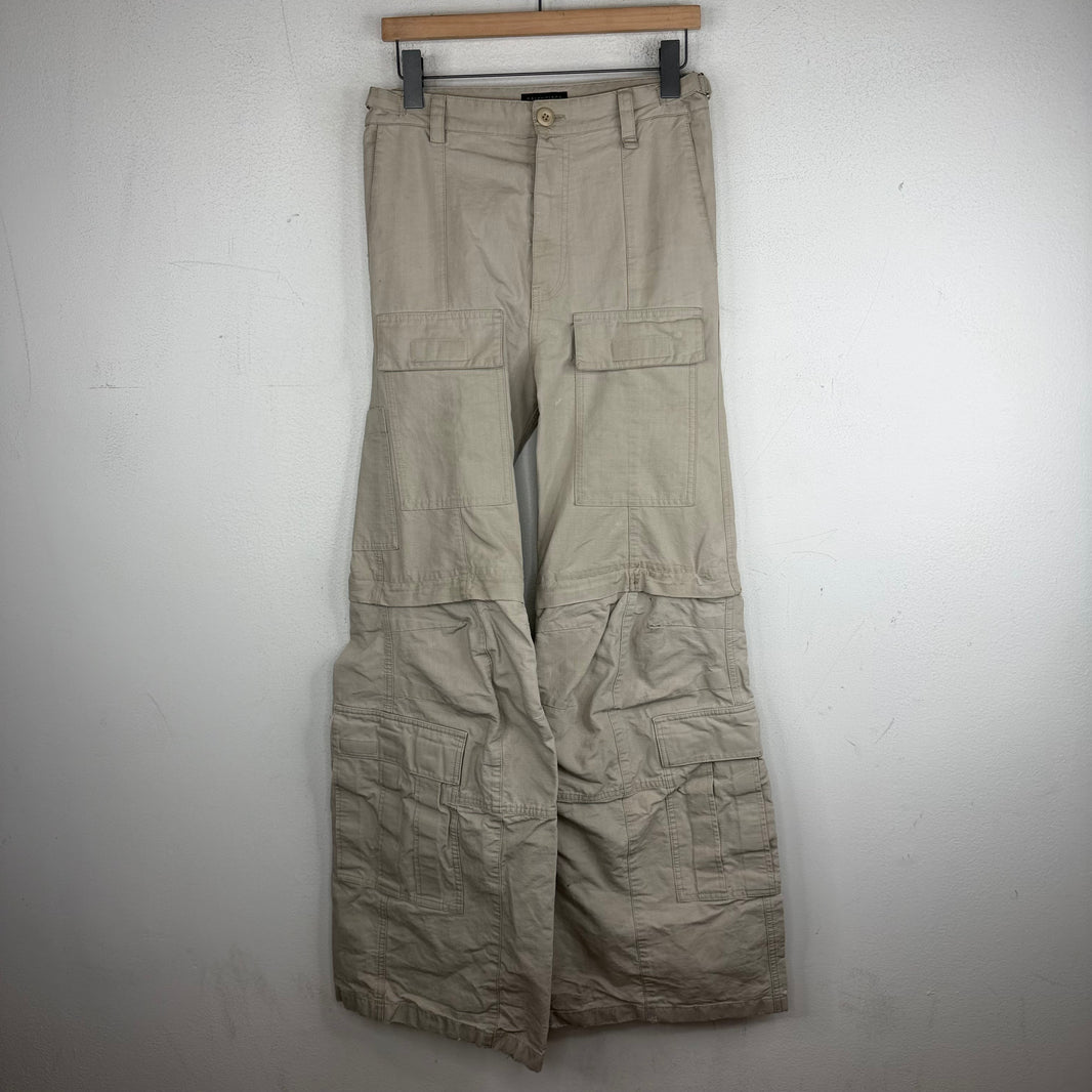 Balenciaga White Flared Convertible Cargo Pants