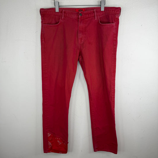 424 Red Bandana Hybrid Jeans