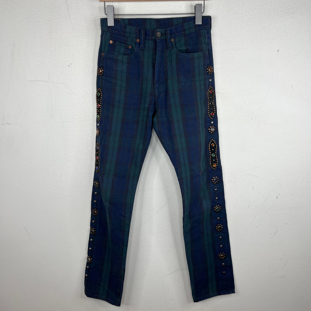 Kapital Green Plaid Cisco Jeans