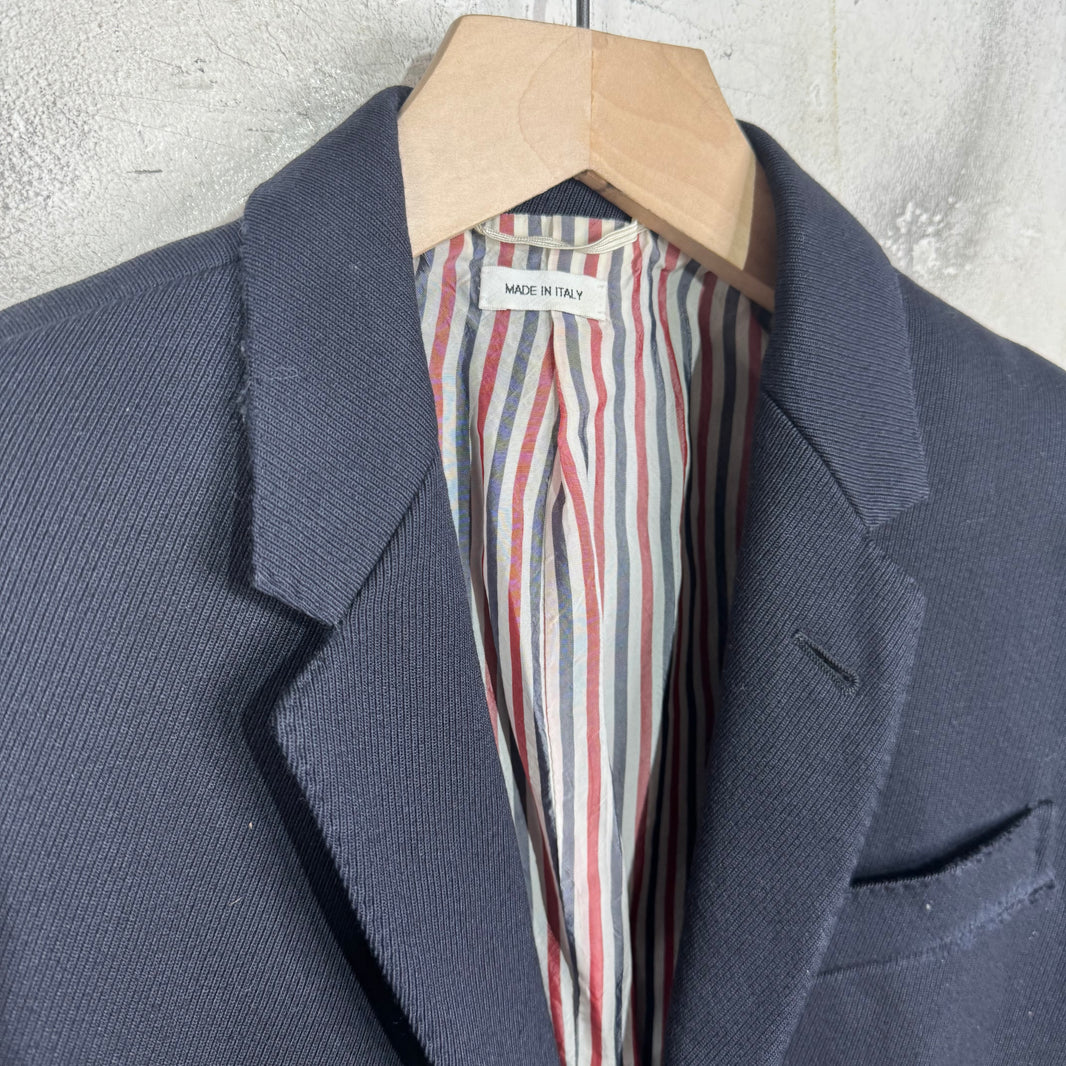 Thom Browne Navy Distressed Gold Hardware Blazer
