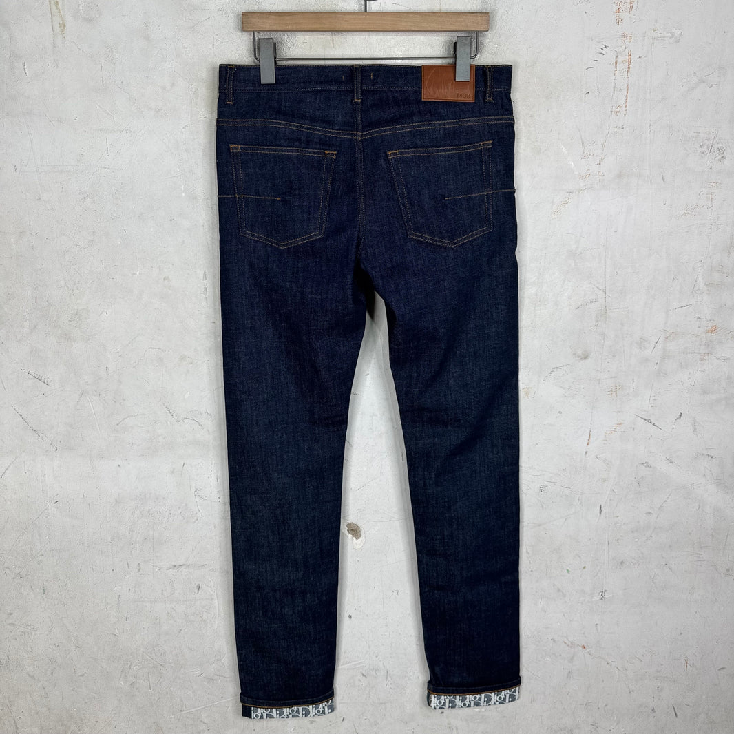 Dior Oblique Monogram Cuffed Jeans