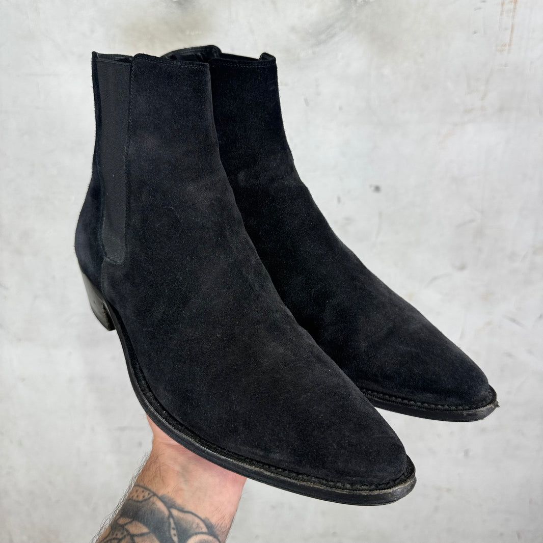 Celine Black Suede Chelsea Boots