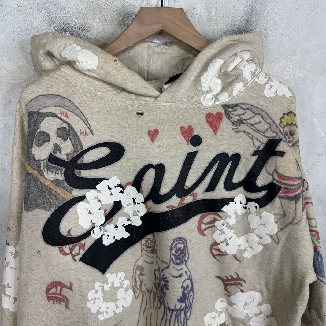 Saint Michael x Denim Tears Graffiti Wreath Hoodie