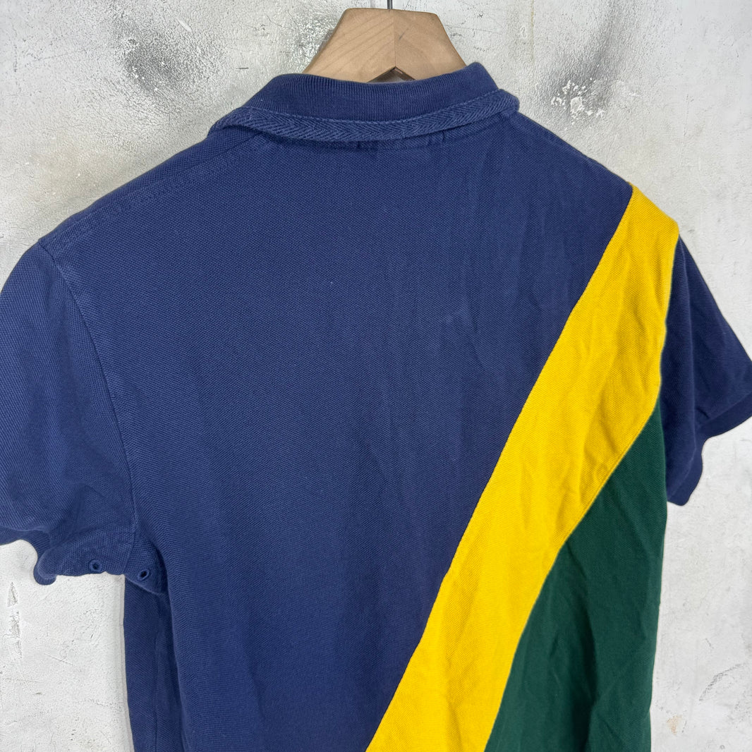 Ralph Lauren Navy/Yellow/Green Stripe Pony Polo