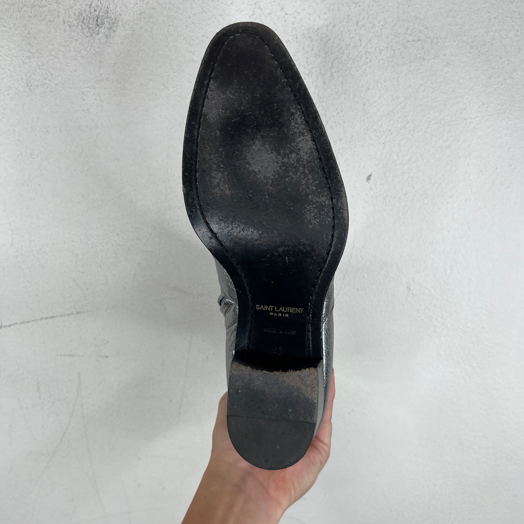 Saint Laurent Silver Wyatt Boots