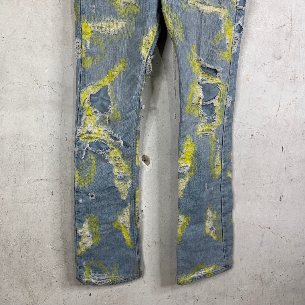 Endless Denim Lightwash Neon Boro Jeans