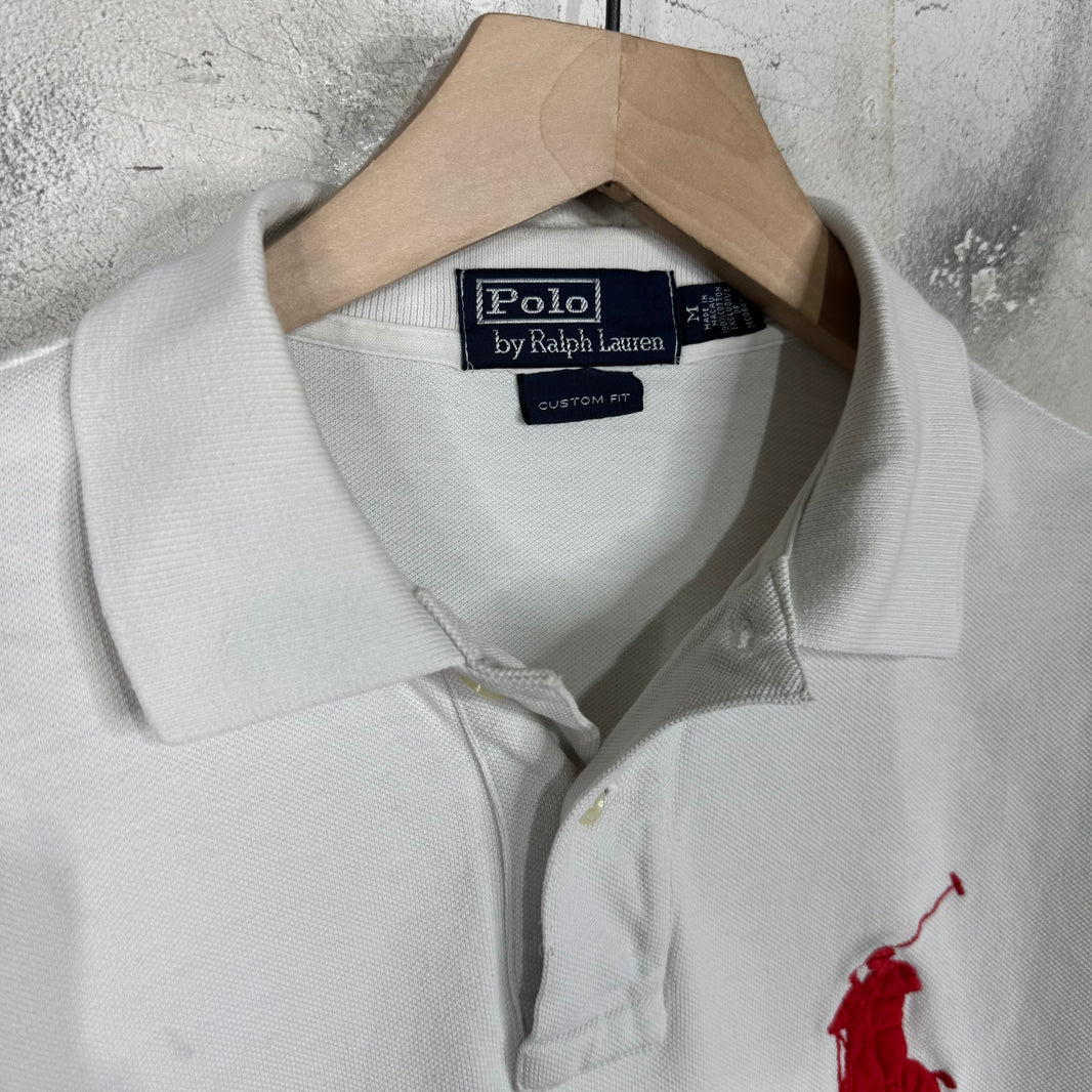 Ralph Lauren White Red Big Pony #3 L/S Polo