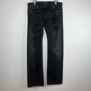 Balenciaga Distressed Black Straight Leg Jeans