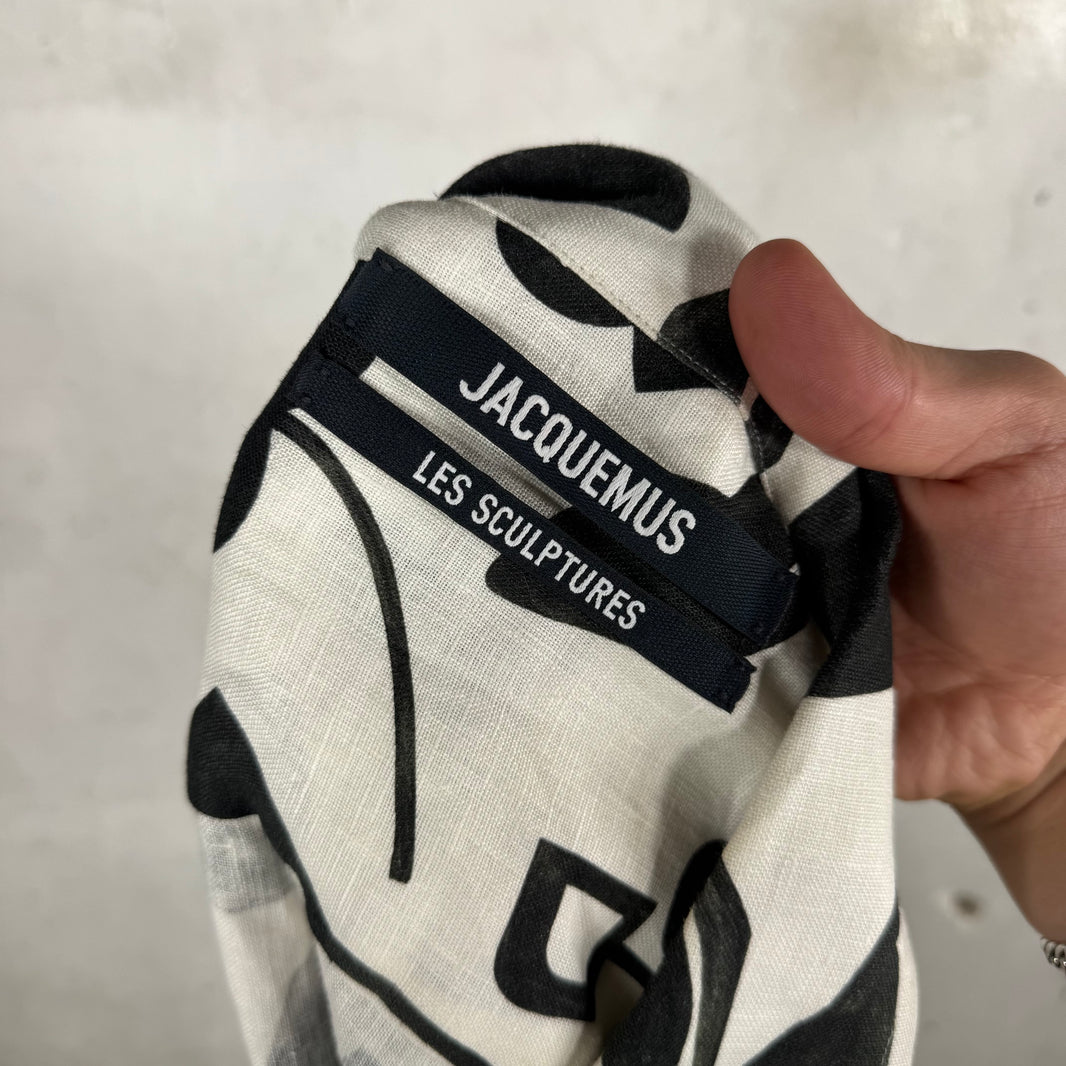 Jacquemus White Patterned Logo Canvas Shirt