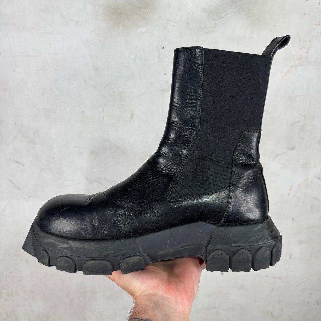 Rick Owens Leather Bozo Beatle Boots