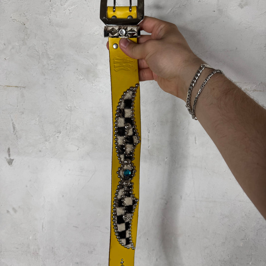 Mannahatta Yellow Studded Zebra Belt