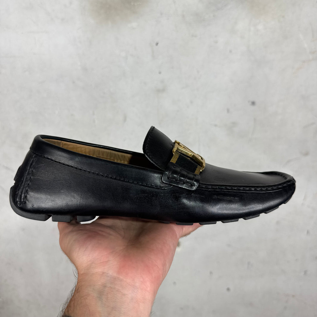 Louis Vuitton Gold Buckled Driver Shoes