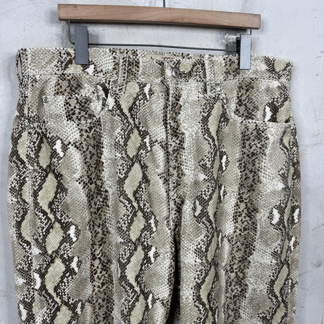Stussy Snakeskin Embossed Leather Pants