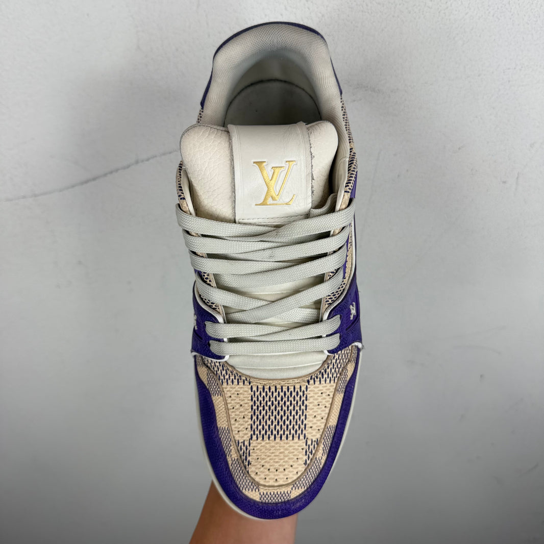 Louis Vuitton Purple/Cream Damier Trainers