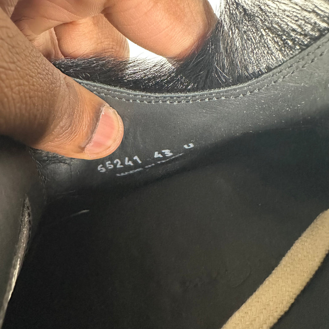 Rick Owens Black Furry Low Ramones Sneakers