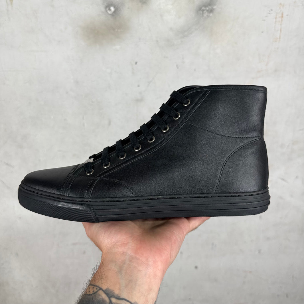 Gucci Black High Top Leather Sneakers