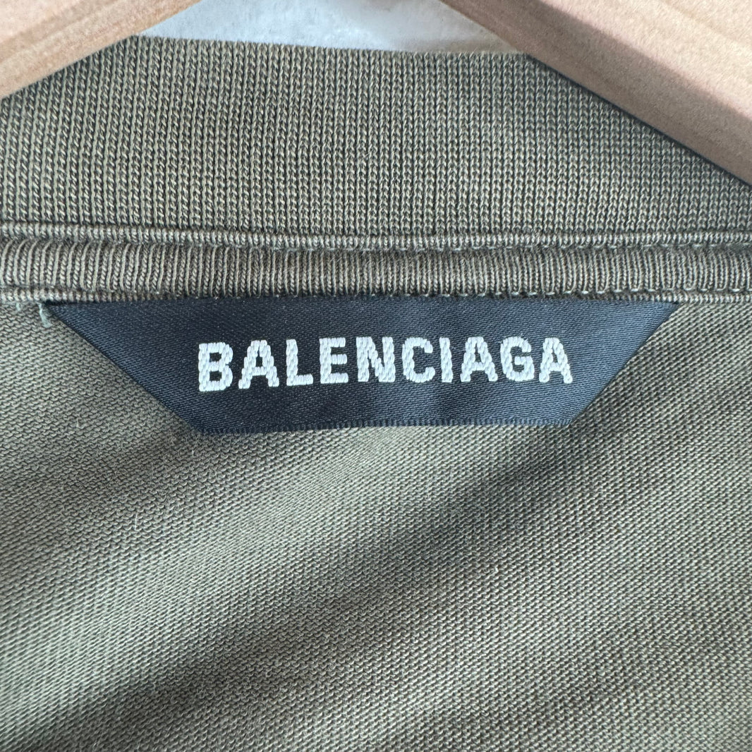 Balenciaga Olive Trompe Collar Shirt