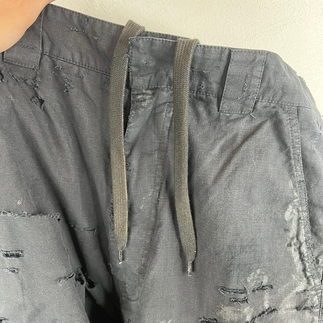 Balenciaga Distressed Ripstop Double Layer Cargo Pants