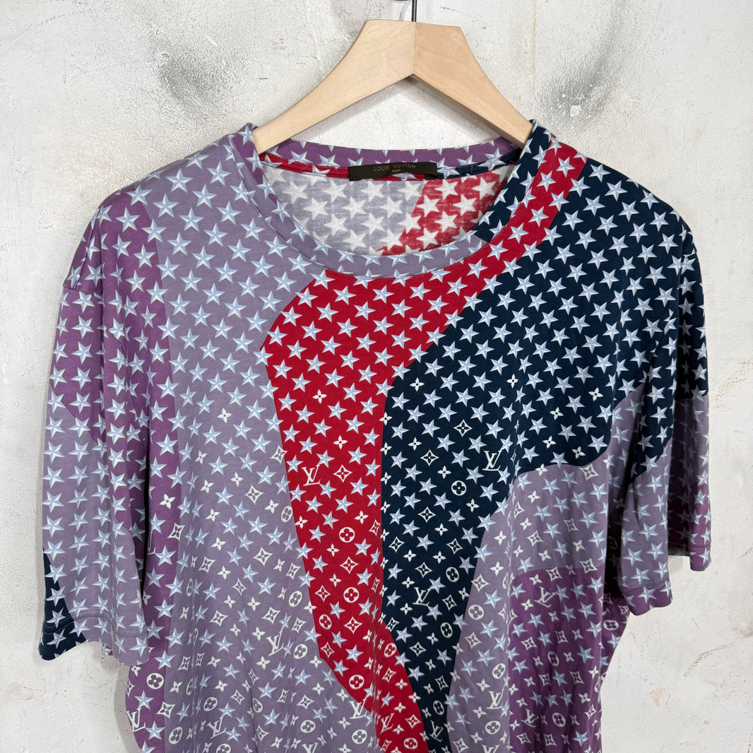 Louis Vuitton Purple Red Blue Star Monogram T-Shirt
