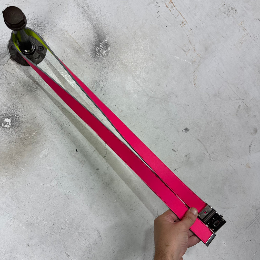 CDG Yellow/Pink Reversible Leather Belt