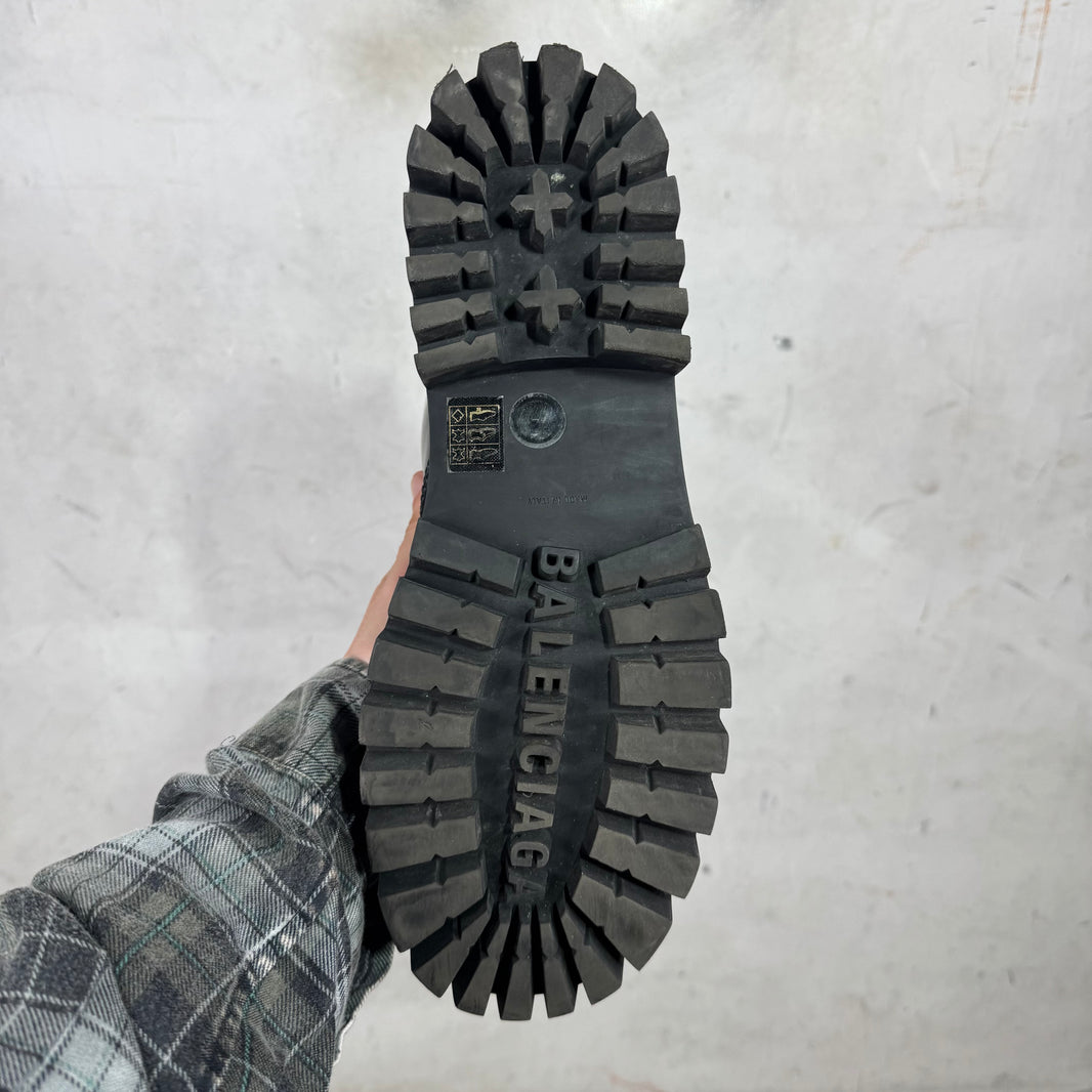 Balenciaga Black Leather Strike Boots