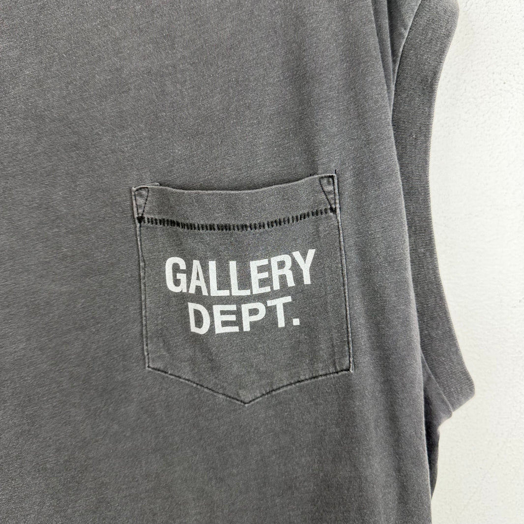 Gallery Dept Sleevless Gray Pocket Logo T-Shirt