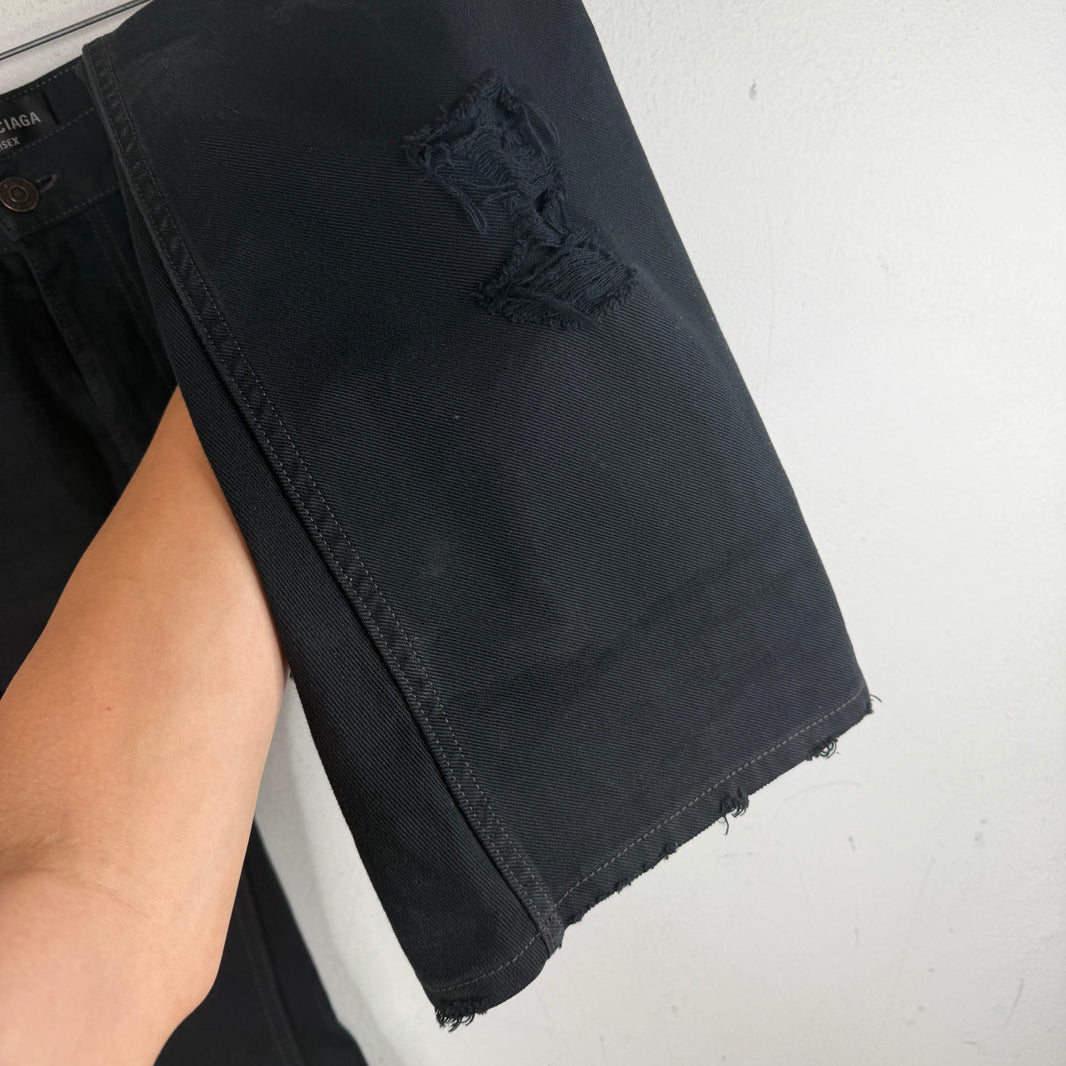 Balenciaga Italian Distressed Boot Cut Jeans