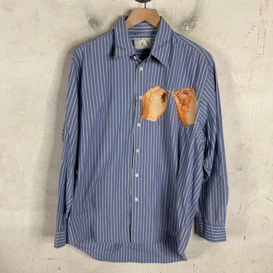 Doublet Hand Embroidery Striped Shirt