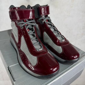Prada Patent Burgundy High Americas Cups