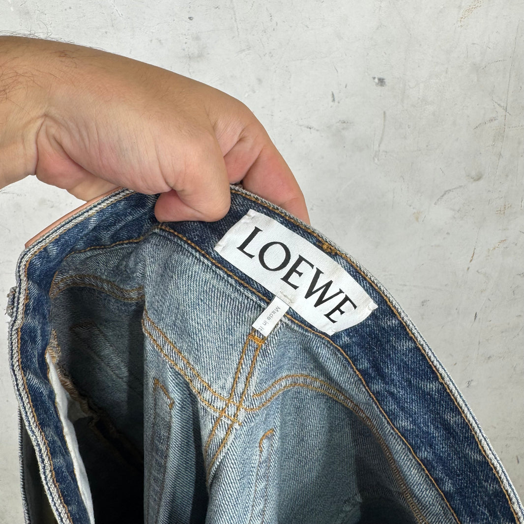 Loewe Dirty Wash High Rise Flared Jeans
