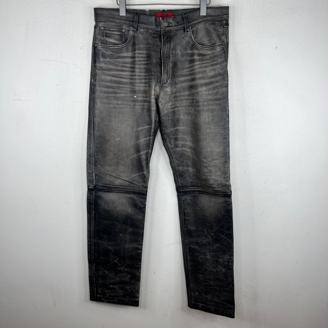 424 Five Pocket Leather Jeans