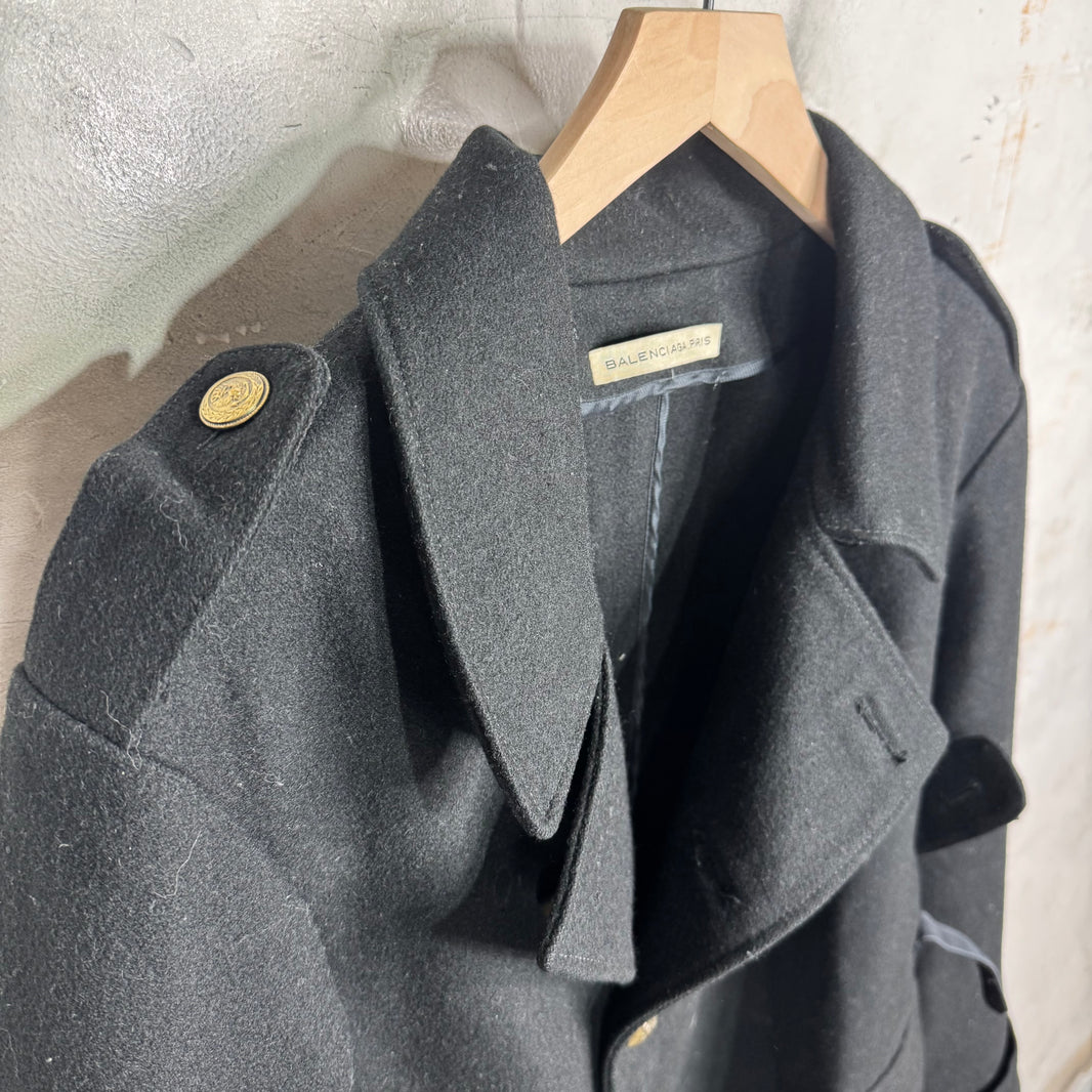 Balenciaga Black Peacoat