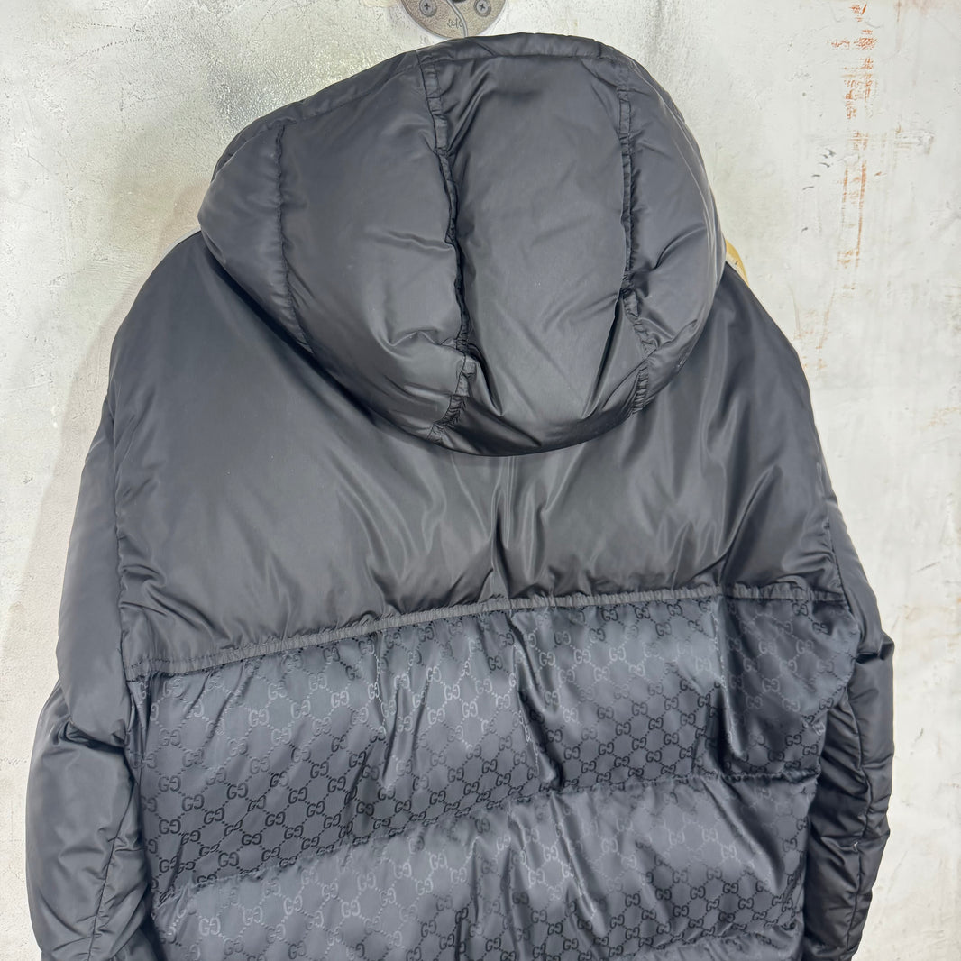 Gucci Monogram Interlock Striped Puffer Jacket