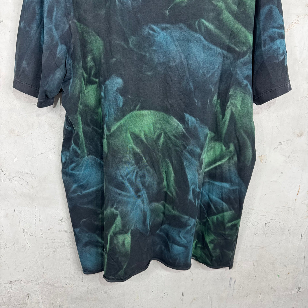 Saint Laurent Blue/Green Dye Logo T-Shirt